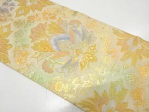 アンティーク　花更紗模様織り出し袋帯（材料）